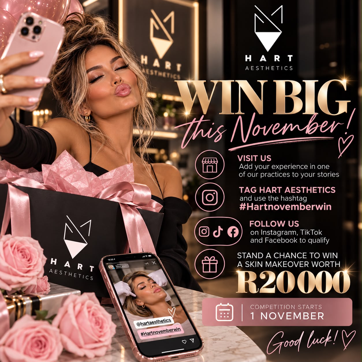 Hart Aesthetics: Win Big This November.
             Stand a chance to win a R20,000 skin makeover.